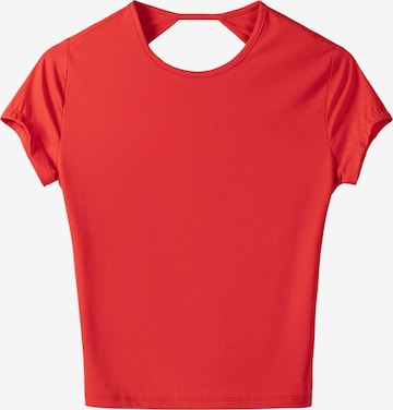 Bershka Тениска в червено: отпред