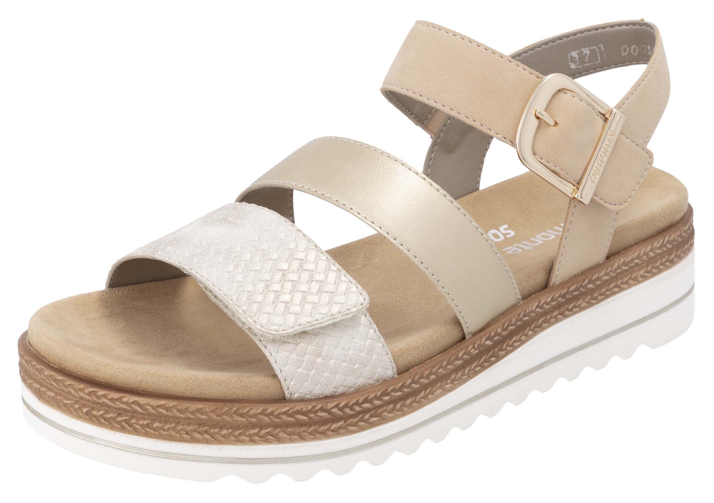 REMONTE Sandals in Beige: front