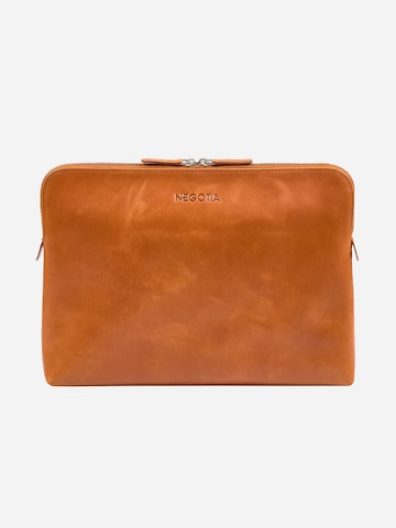NEGOTIA Leather Laptop bag 'Mantle 14''' in Brown: front