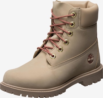 TIMBERLAND Ankelstøvletter med snøring i beige: forside