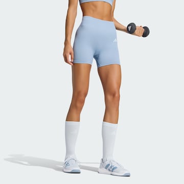 ADIDAS PERFORMANCE Skinny Sportbroek in Blauw: voorkant