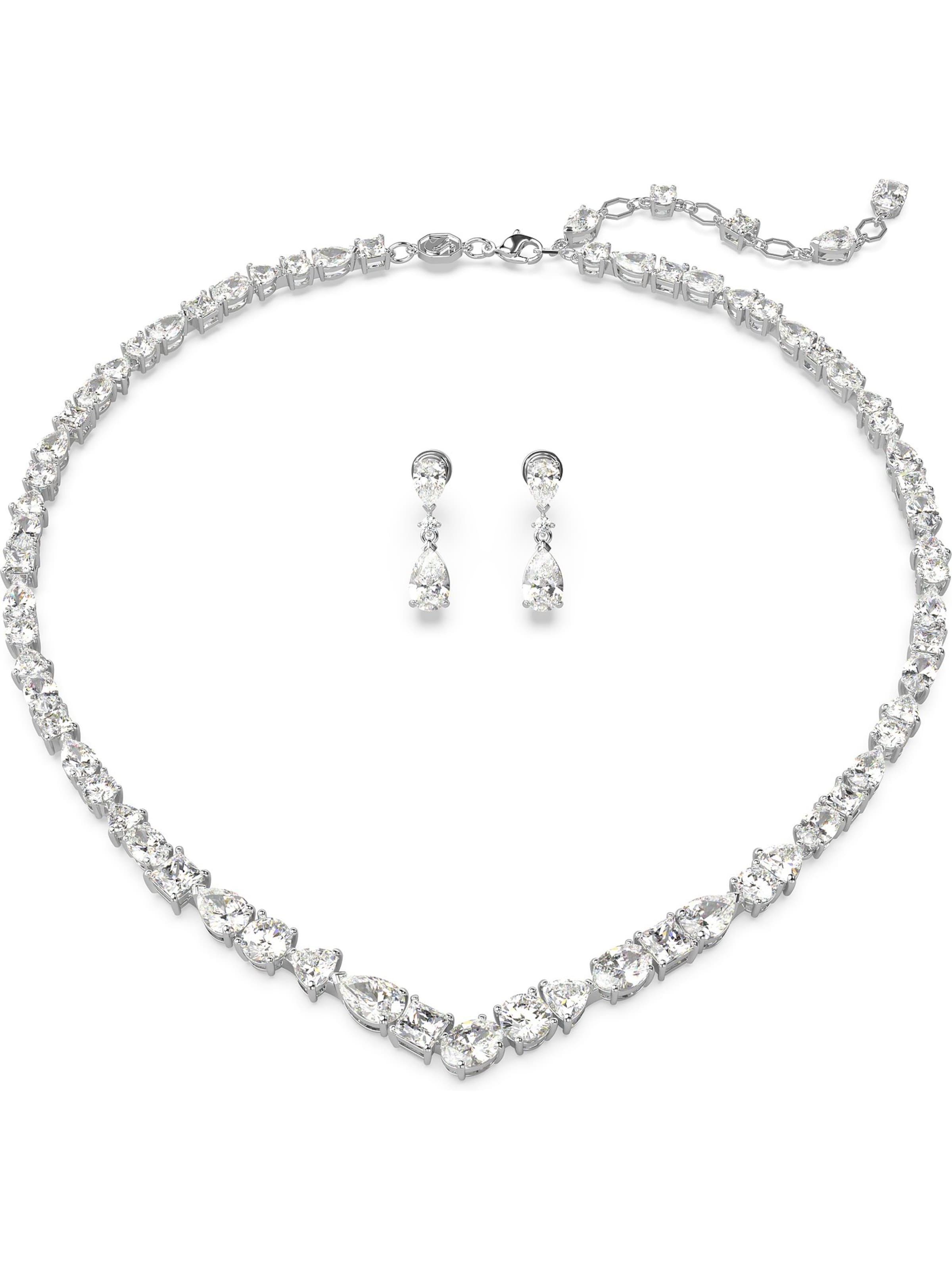 Swarovski Jewelry Set in Silver: front