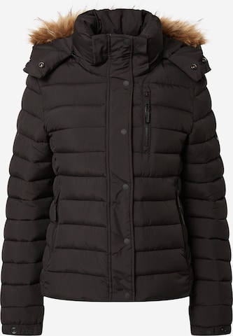 Superdry Winterjas 'Fuji' in Zwart: voorkant