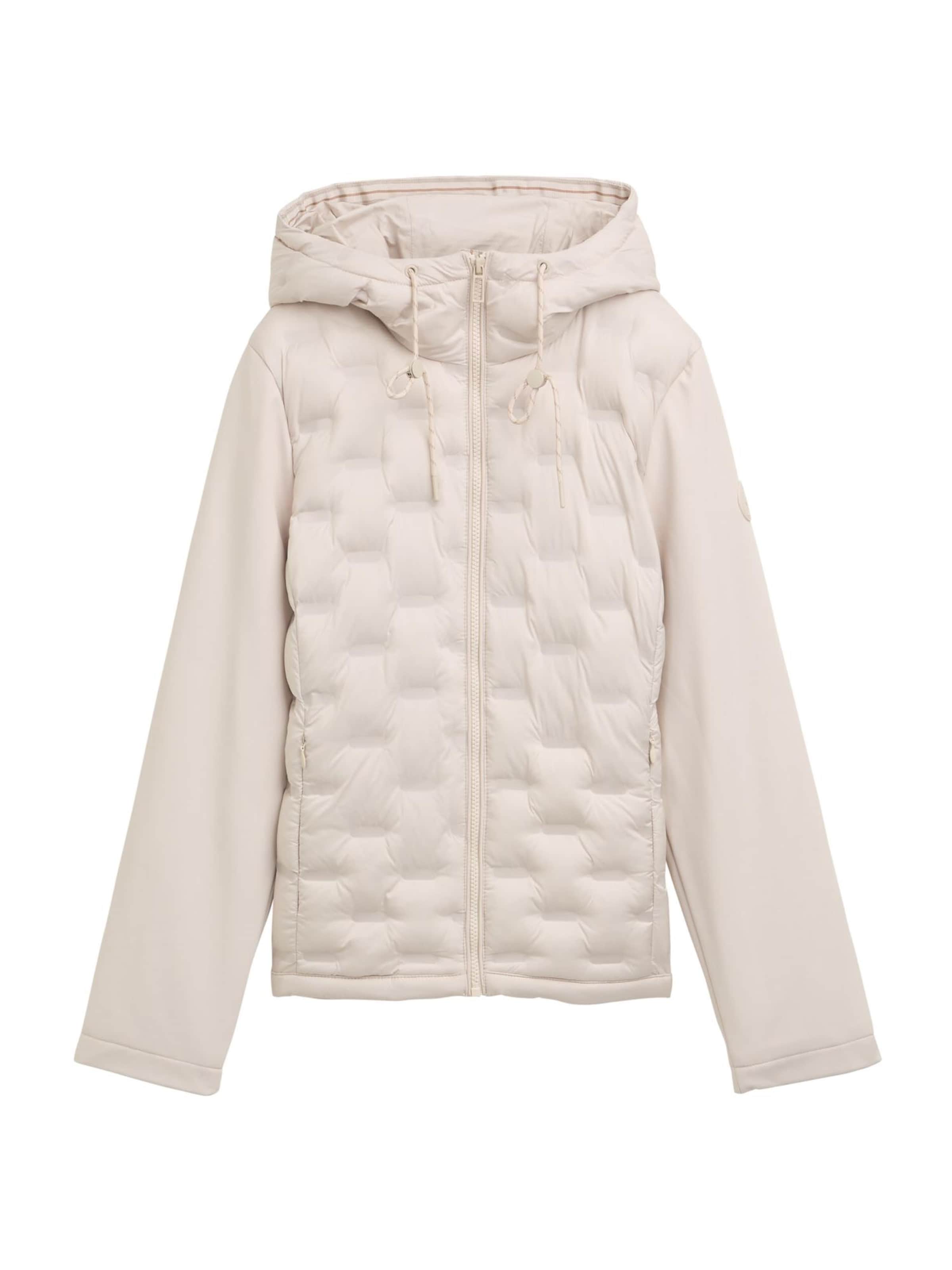 TOM TAILOR Φθινοπωρινό και ανοιξιάτικο μπουφάν σε λευκό: μπροστά