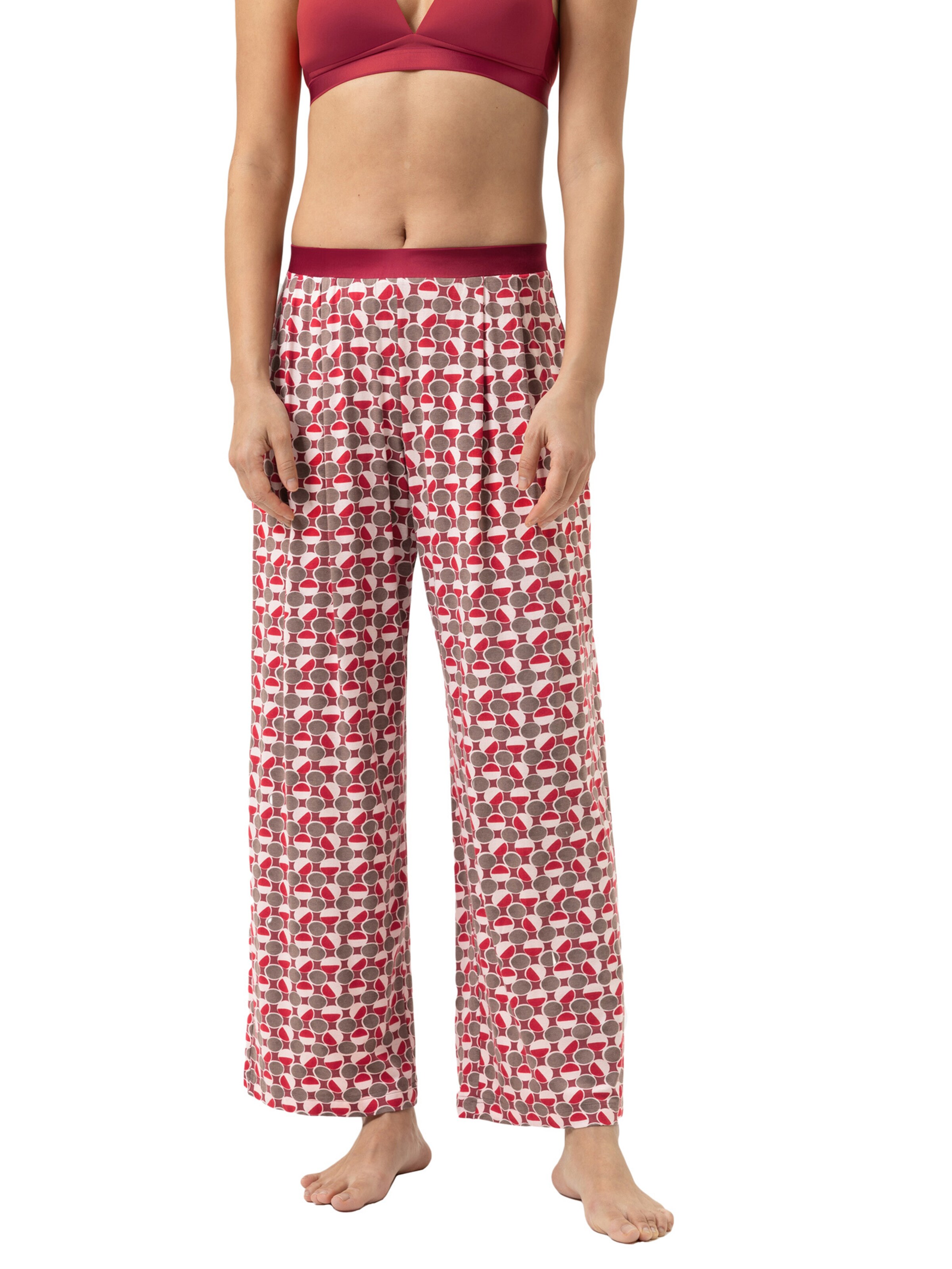 Mey Pyjamabroek 'Dot Obsessed' in Rood: voorkant