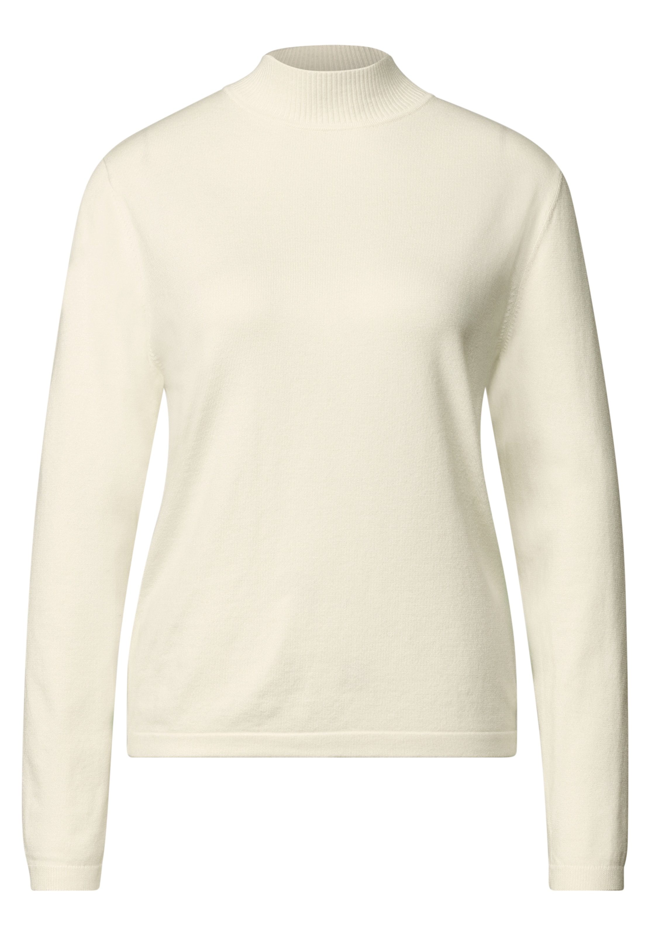 Street One Studio Langarm Pullover mit Turtle Neck in Weiß: Vorderseite