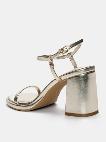 Pull&Bear Strap Sandals in Gold