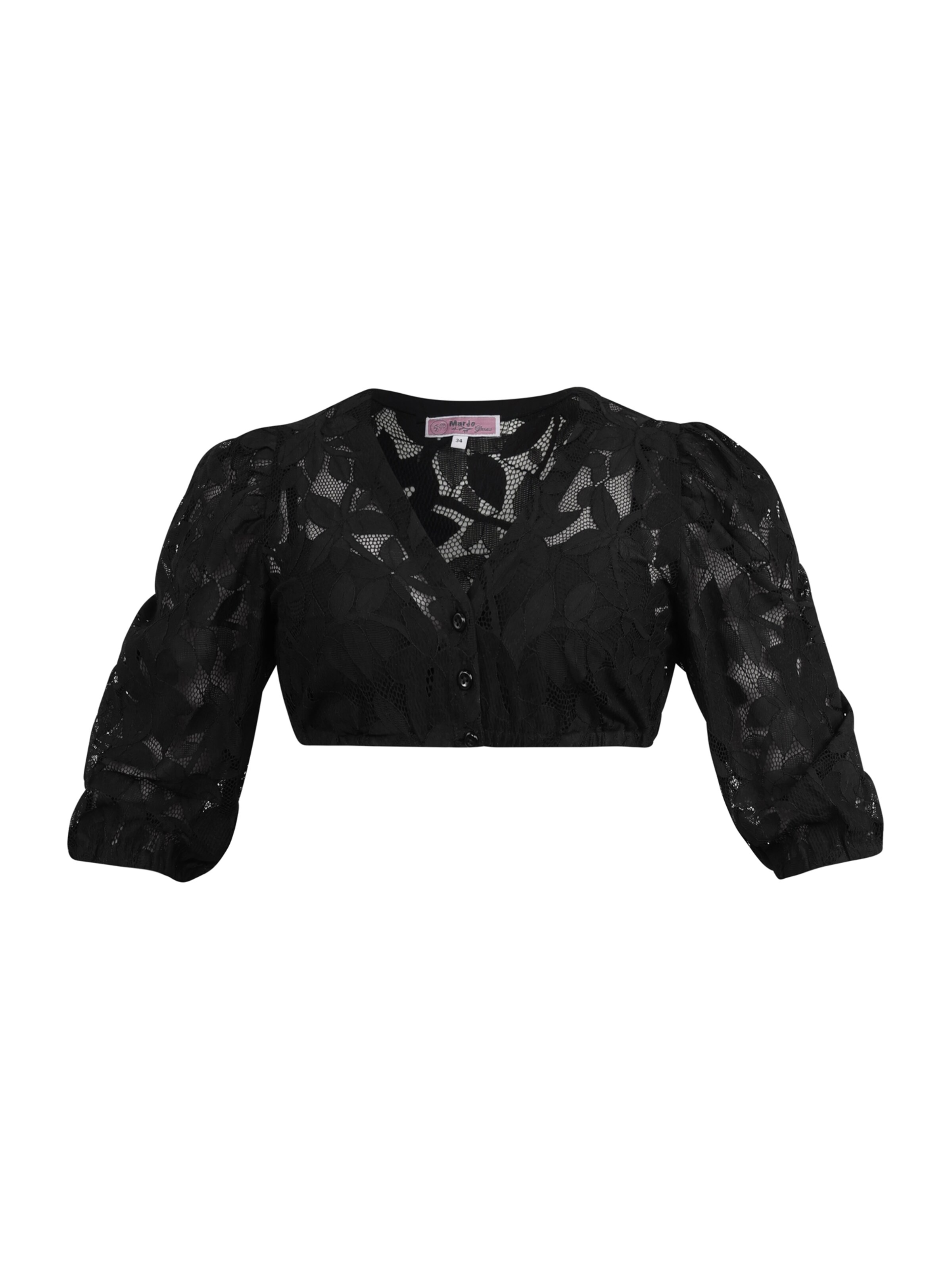 MARJO Krojová halenka 'Eckersdorf' – černá: přední strana