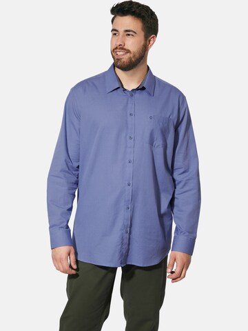 Charles Colby Regular fit Overhemd 'Duke' in Blauw: voorkant