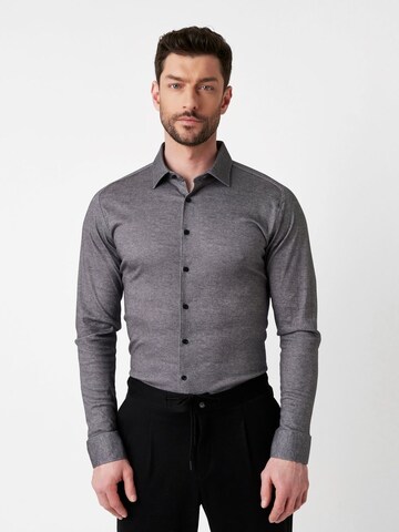 DESOTO Slim fit Button Up Shirt in Grey: front
