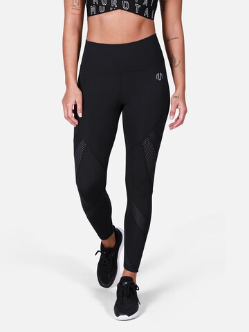 MOROTAI Skinny Sporthose 'CROPPED' in Schwarz