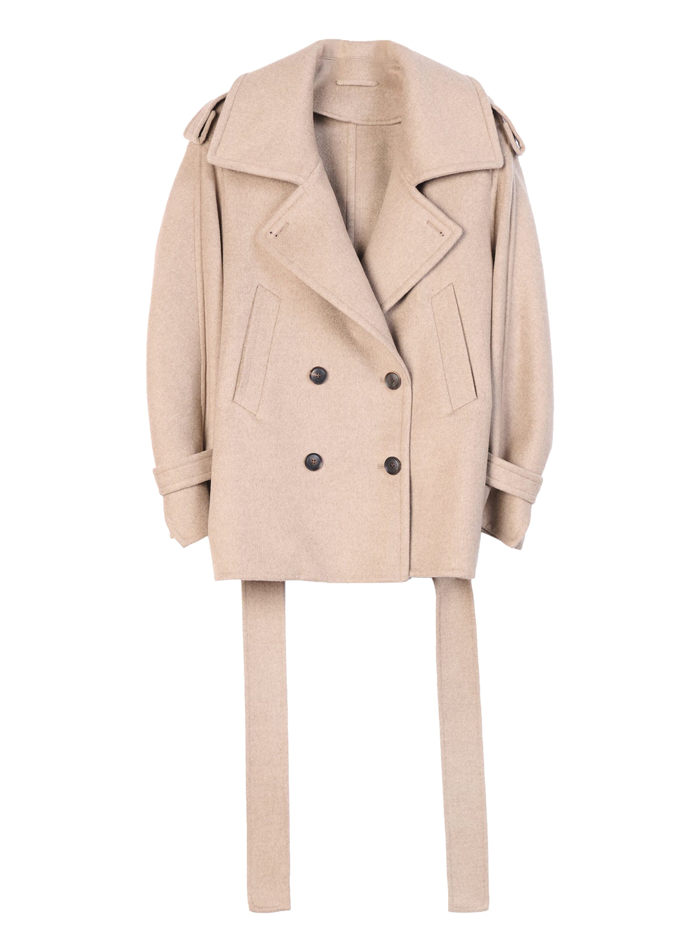 Cappotto di mezza stagione 'Trench-Style Cashmere Peacoat' di GOBI Cashmere in beige: frontale