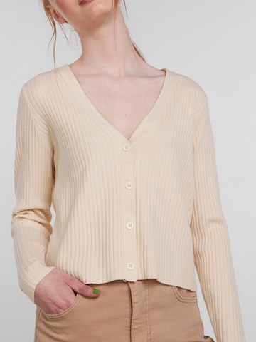 PIECES Knit Cardigan 'Crista' in Beige