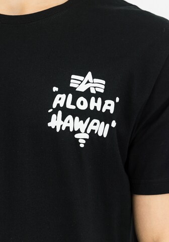 ALPHA INDUSTRIES Футболка 'Aloha' в Черный