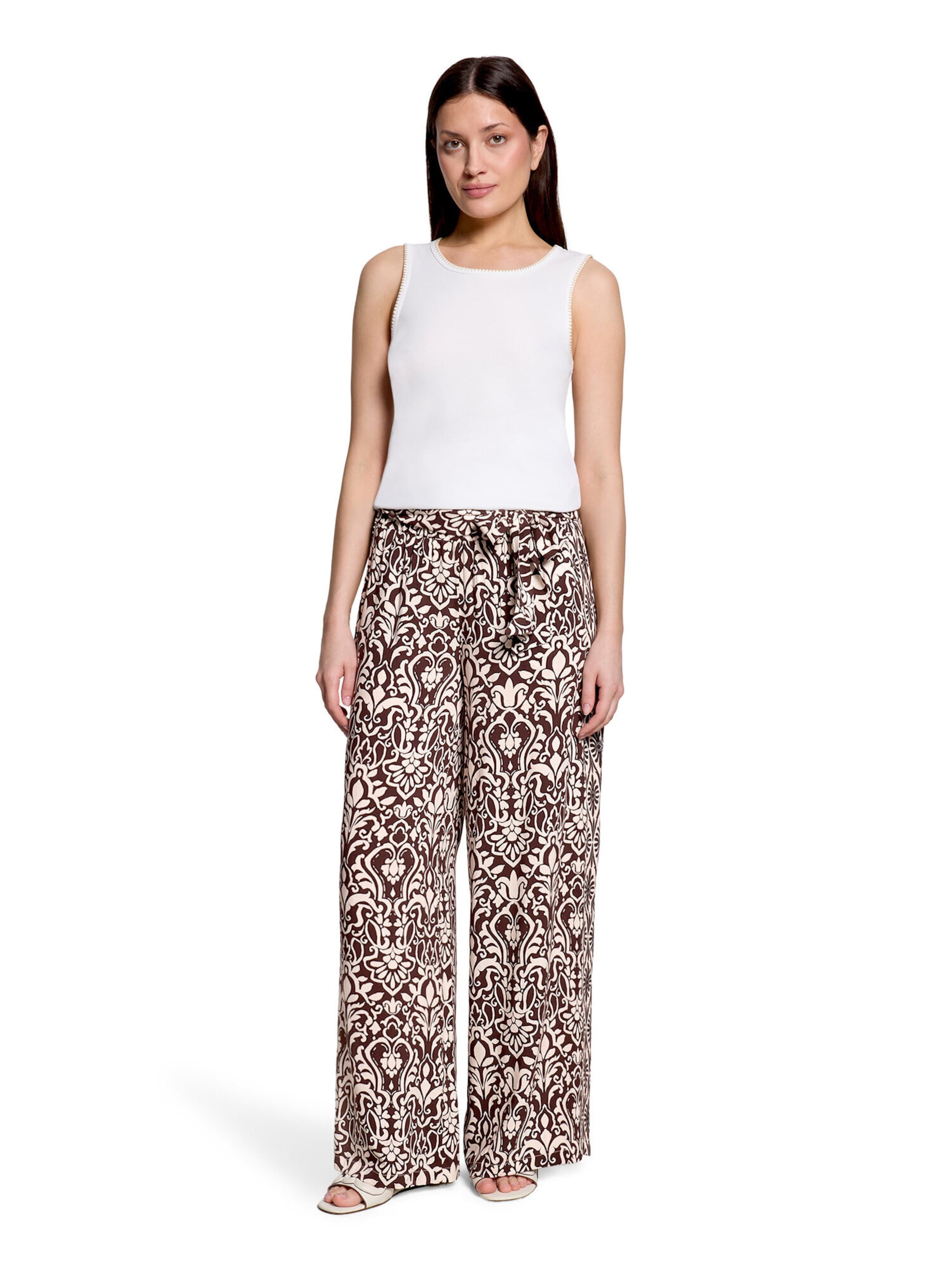 Cartoon Loosefit Hose 'Palazzo' in Braun: Vorderseite