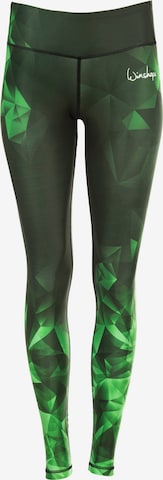 Winshape Skinny Sportsbukser 'AEL102' i grøn: forside