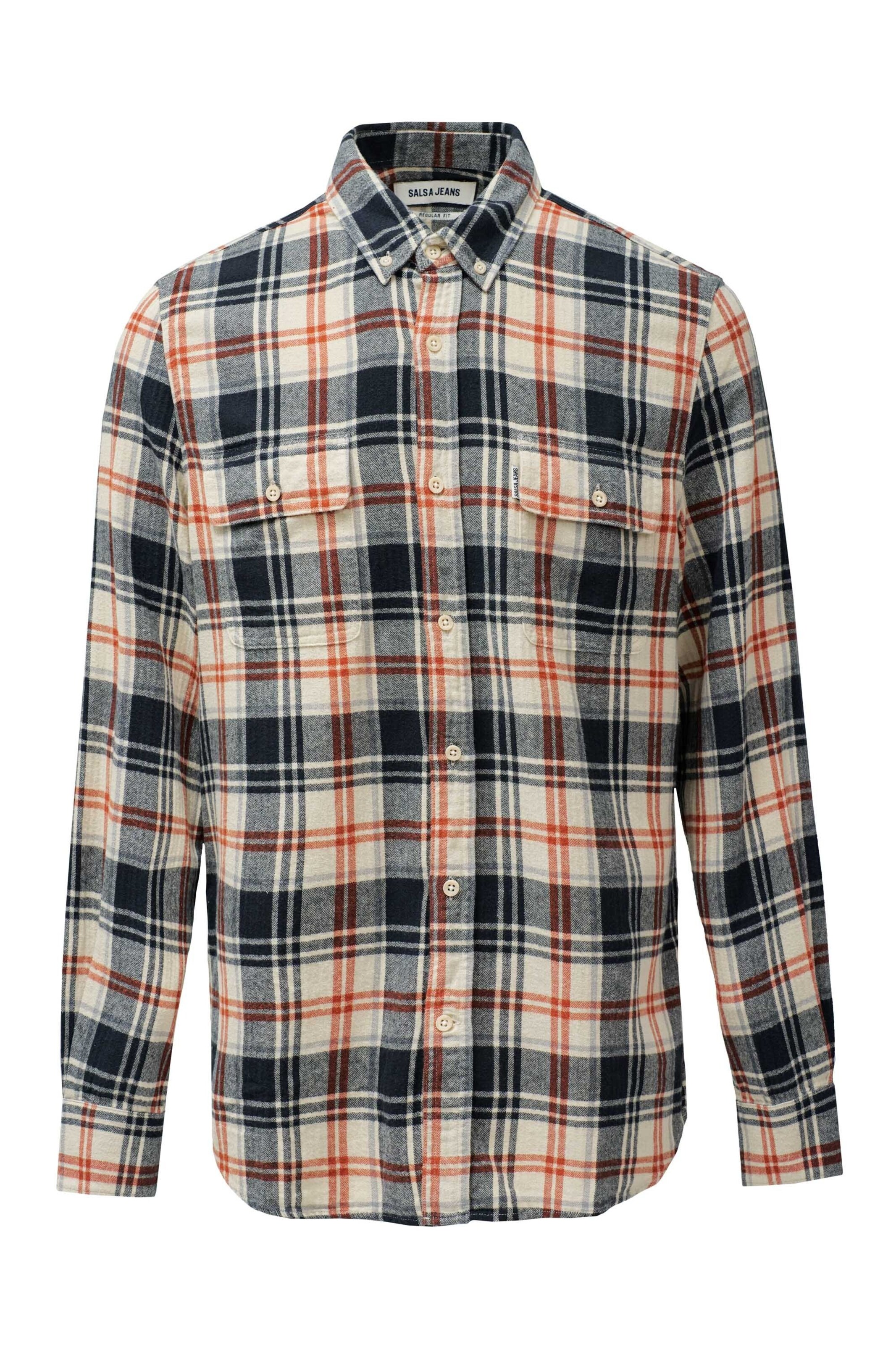 Salsa Jeans Regular fit Button Up Shirt in Blue: front