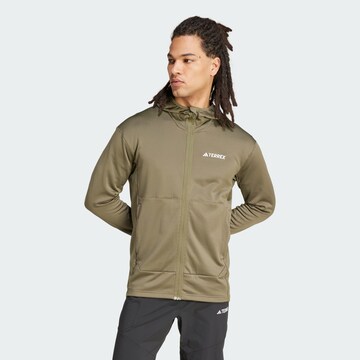ADIDAS TERREX Funktionele fleece-jas 'Xperior' in Groen: voorkant