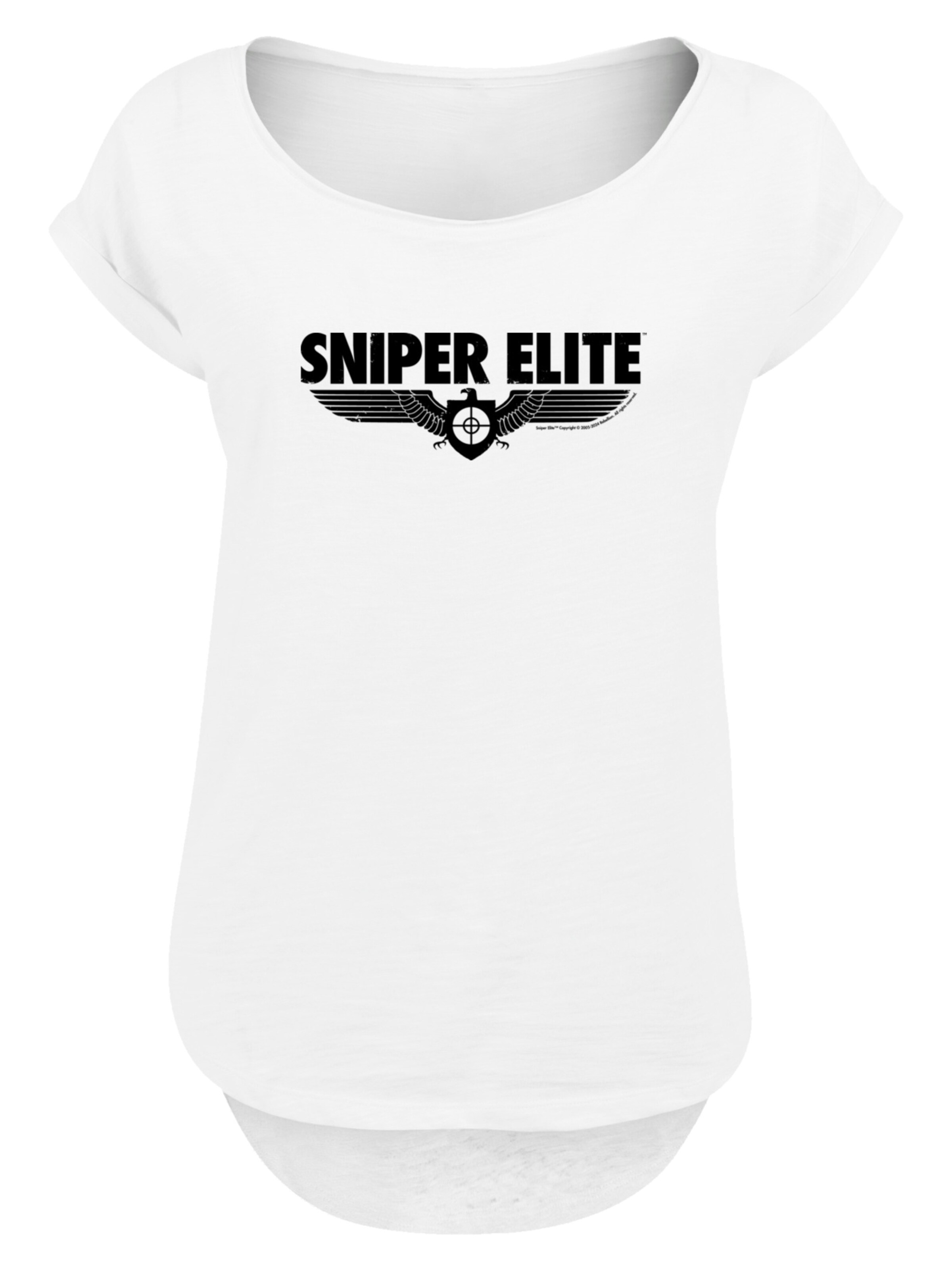 F4NT4STIC Shirt 'Sniper Elite Black Logo' in White: front
