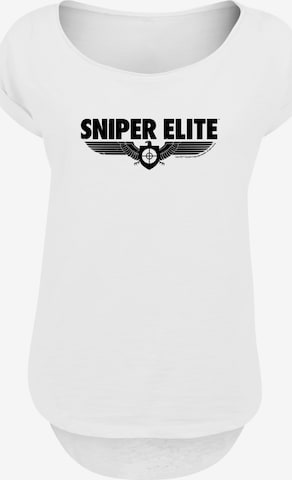 F4NT4STIC Shirt 'Sniper Elite Black Logo' in White: front