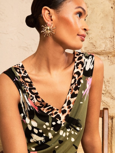 love & roses Top | svetlo rjava / oliva / črna / off-bela barva, Prikaz izdelka