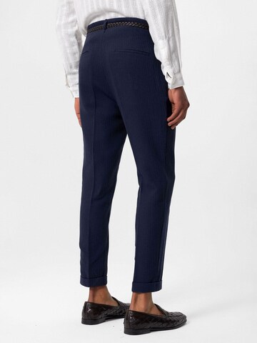 Regular Pantalon à plis Antioch en bleu