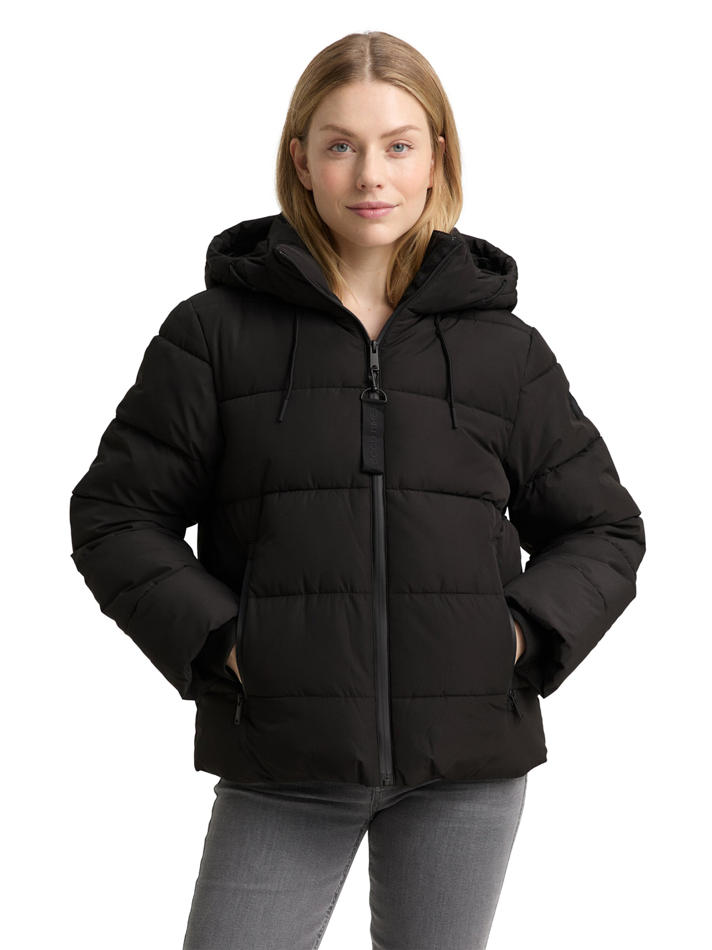 TOM TAILOR Zimska jakna | črna barva: sprednja stran