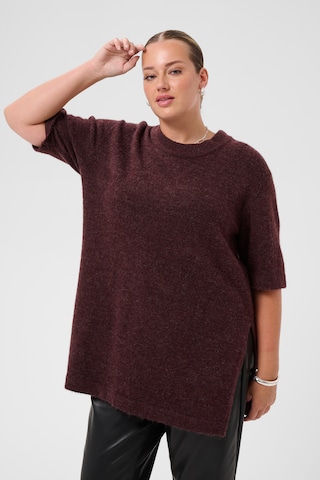 KAFFE CURVE Sweater in Brown: front