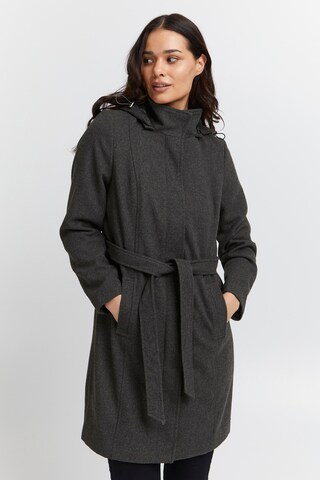 Fransa Between-Seasons Coat 'SAGA' in Grey: front