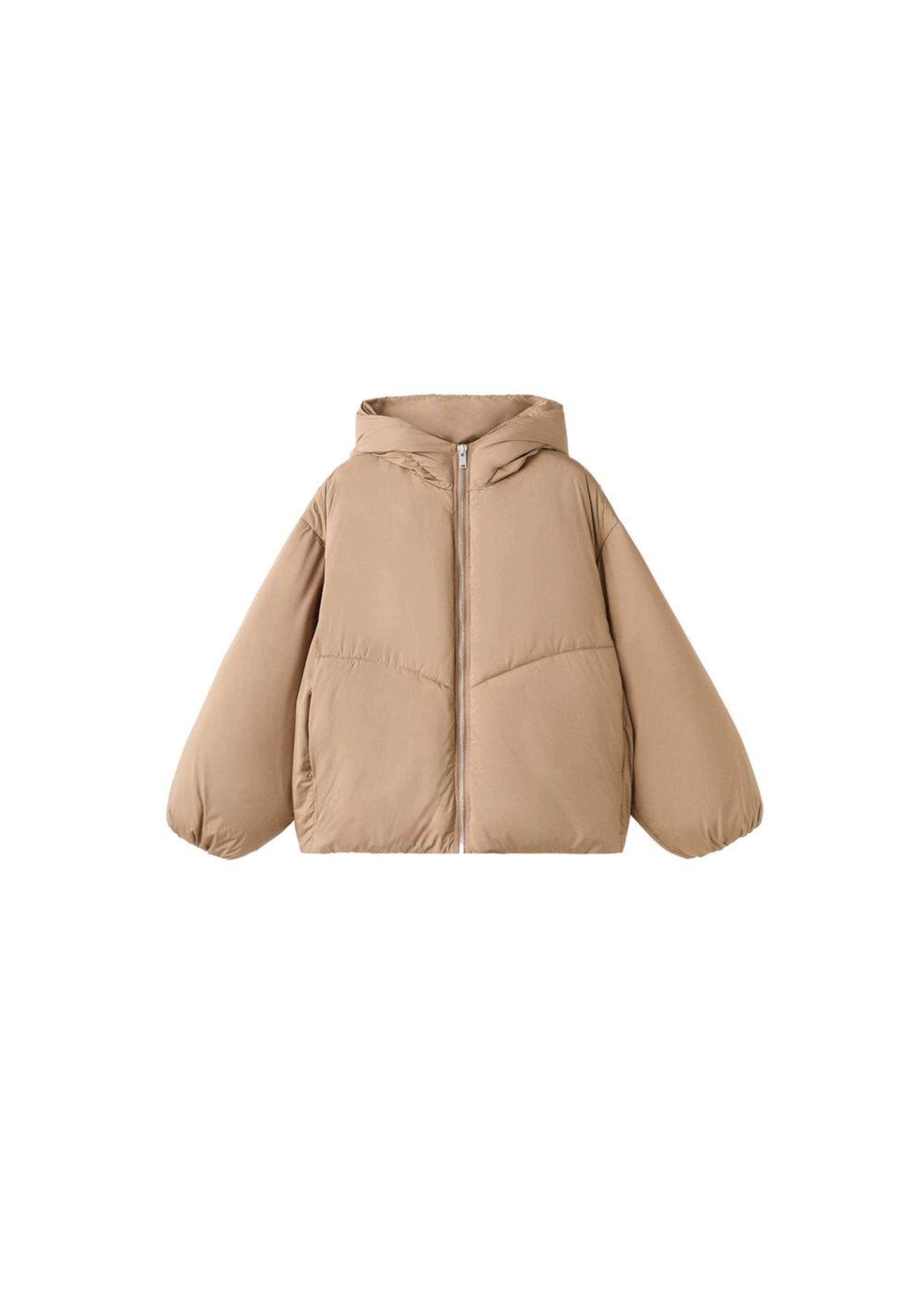 MANGO Winter Coat 'Anorak Oat' in Beige: front