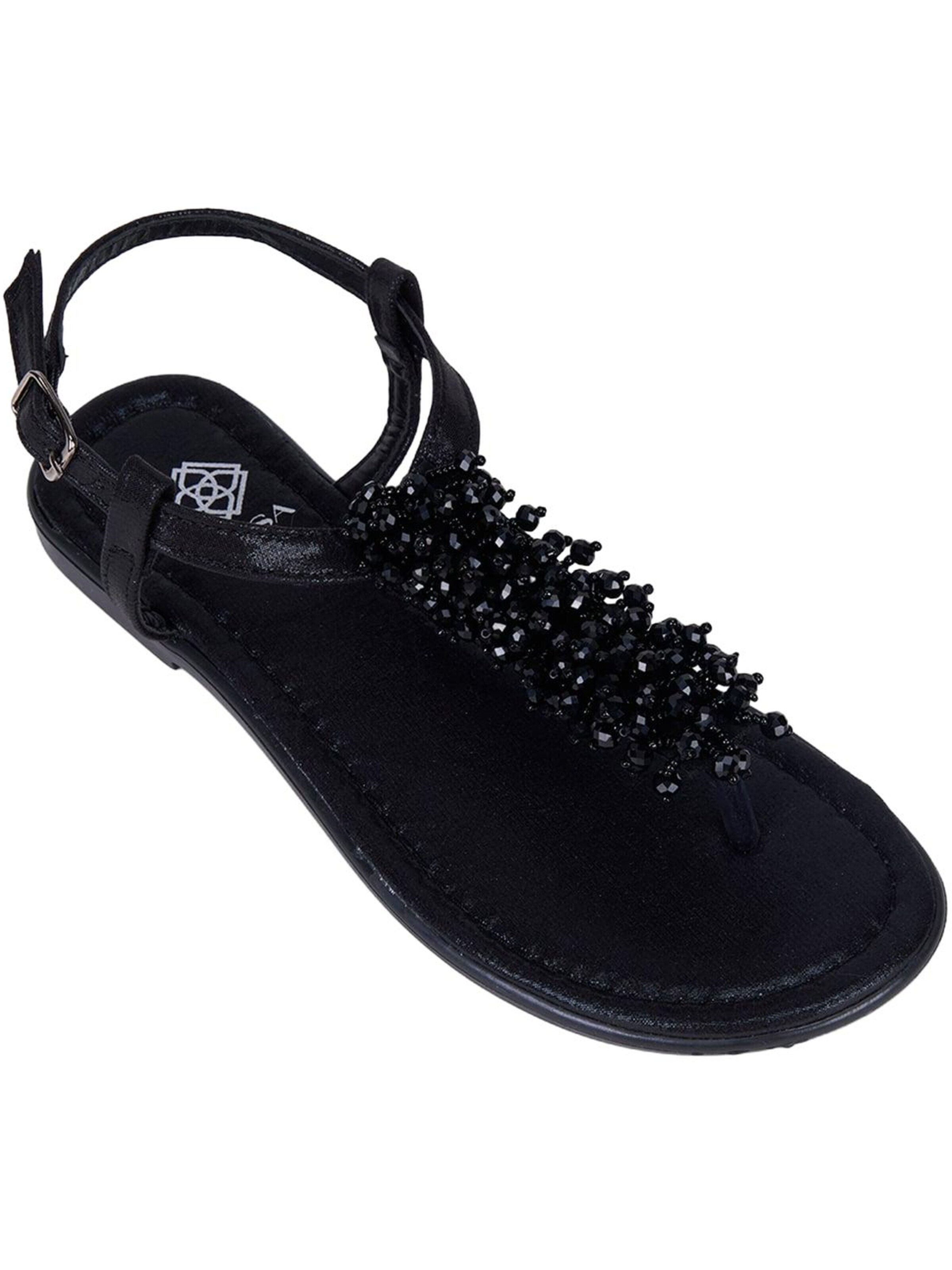 Desa Teenslipper 'Zehenstegsandalen' in Zwart: voorkant