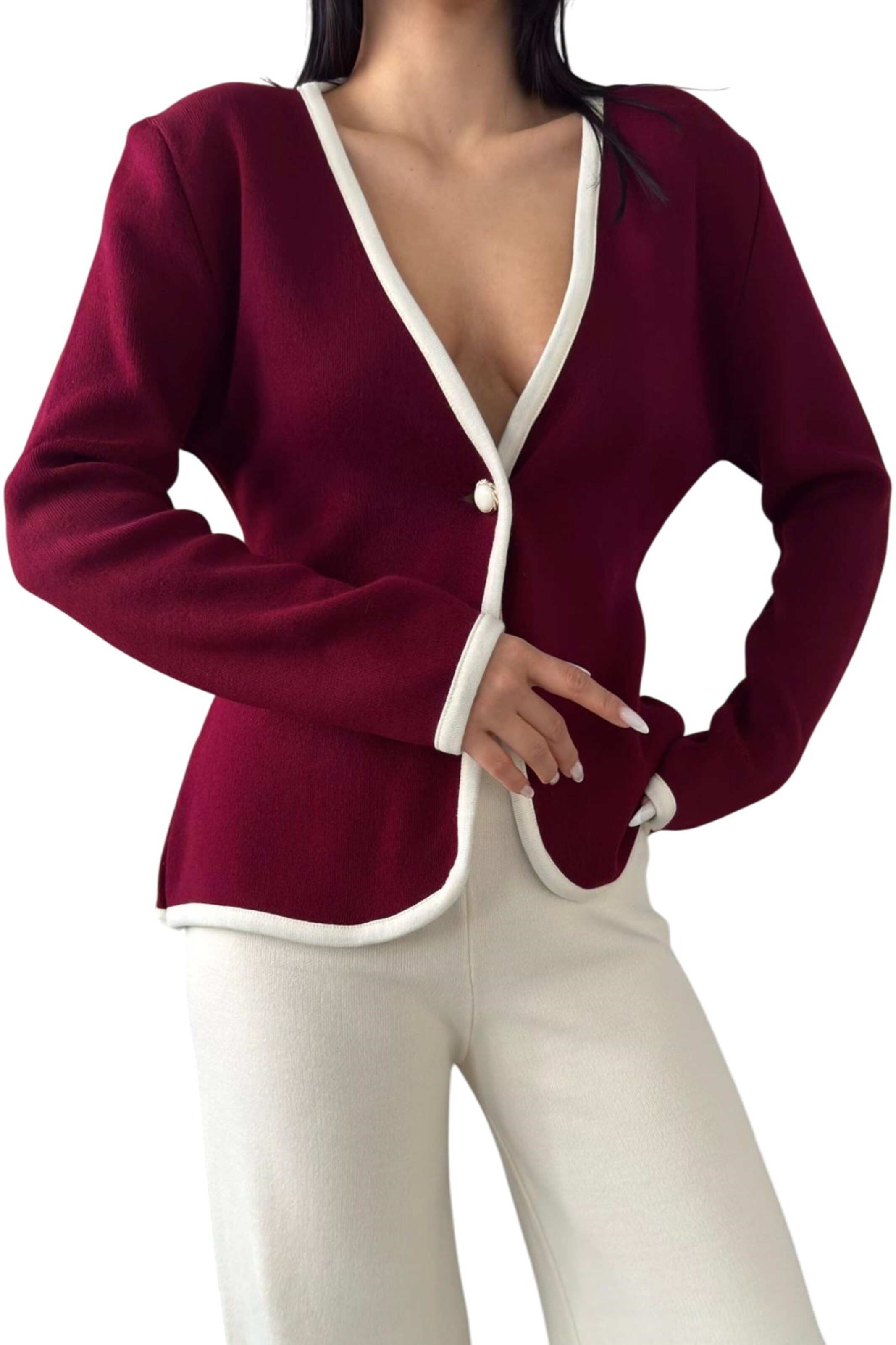 WOMAN VISION Gebreid vest in Rood