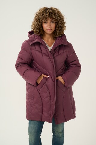 Cream Winter jacket 'Luffu' in Red: front