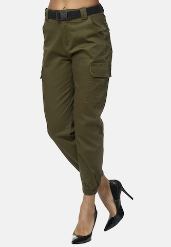 Elara Slimfit Cargobroek in Groen