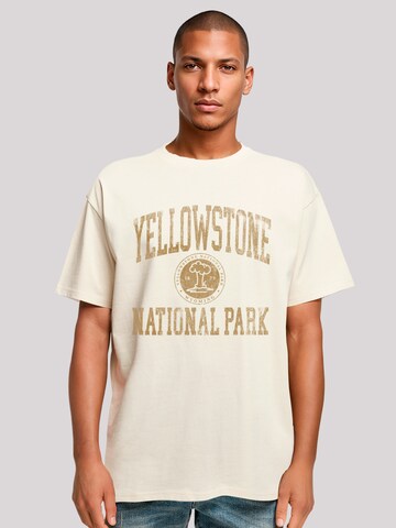 T-Shirt 'US National Parks Yellowstone Wyoming' F4NT4STIC en beige : devant