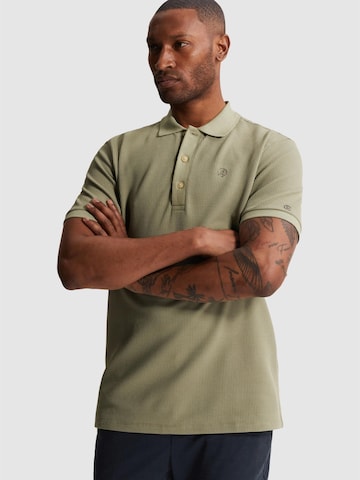 CAST IRON Paita 'Polo shirt with waffle texture' värissä vihreä