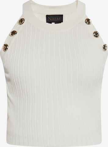 NAEMI Knitted Top in White: front