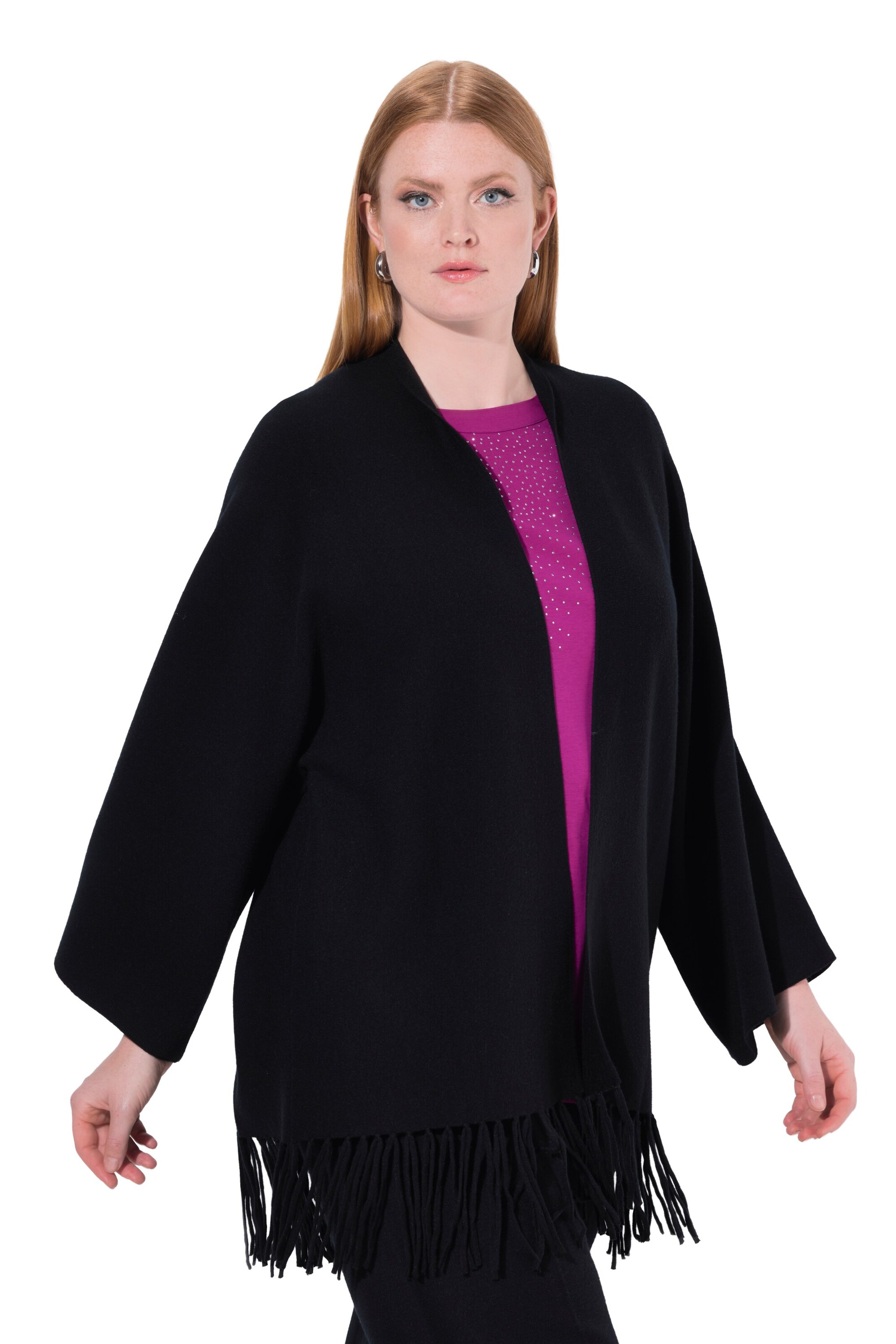 Ulla Popken Knit cardigan in Black: front