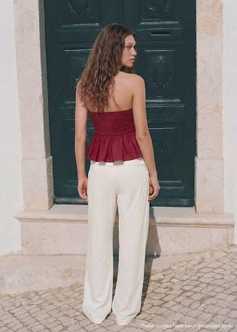 MANGO TEEN Loose fit Pants in White