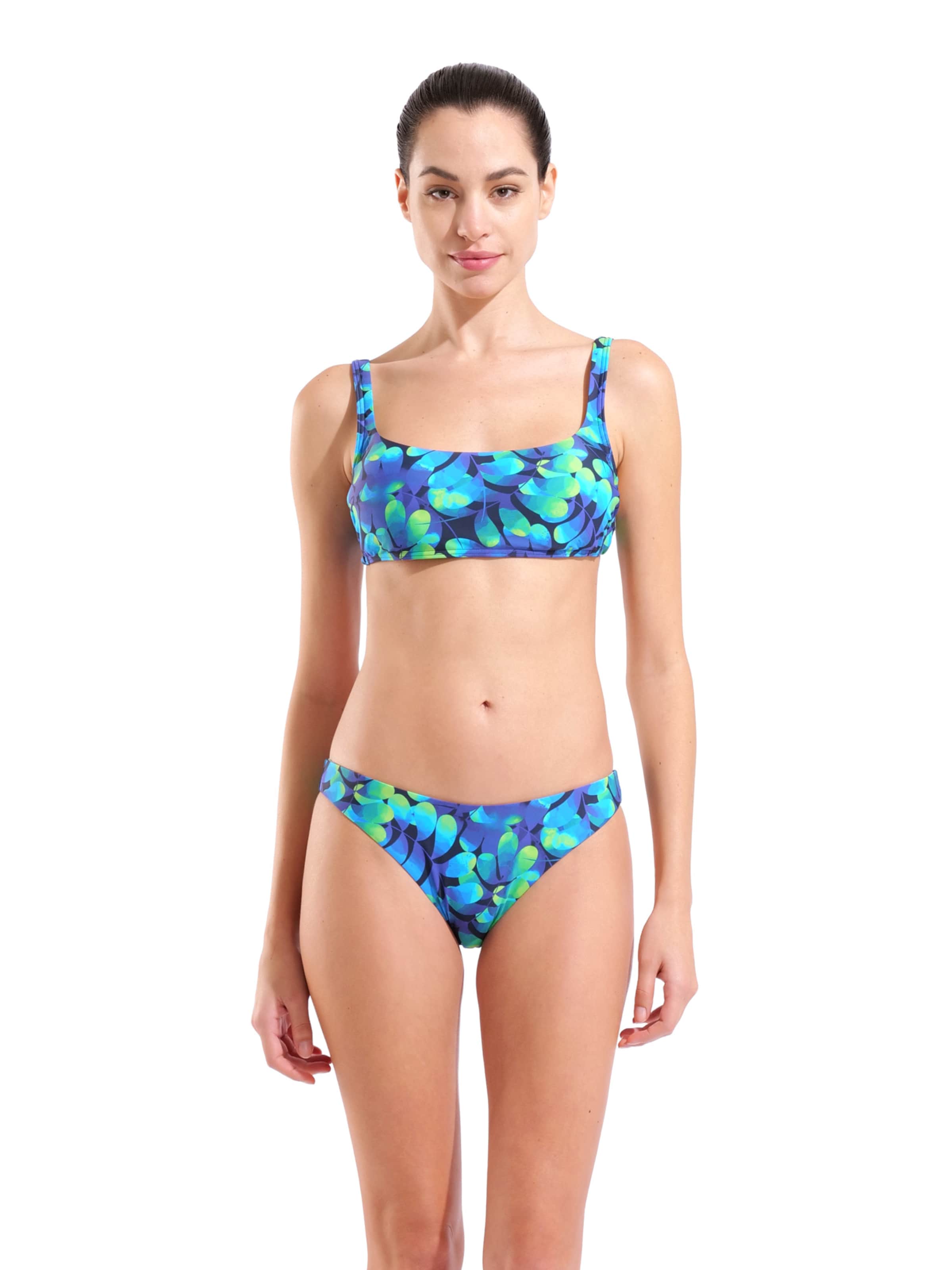 ARENA Bustier Bikini 'WATER PRINTS' värissä sininen: etupuoli