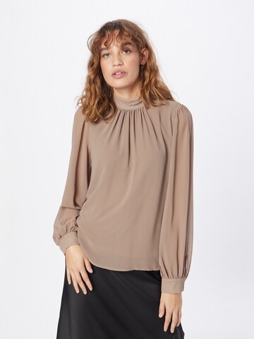 OBJECT - Blusa 'MILA' en marrón: frente