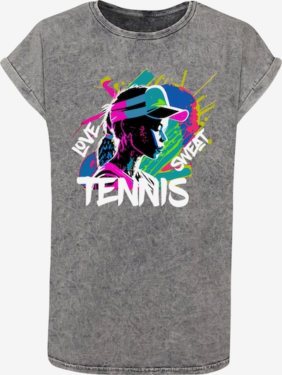 Maglietta 'Tennis Love, Sweat' Merchcode di colore grigio basalto / colori misti, Visualizzazione prodotti