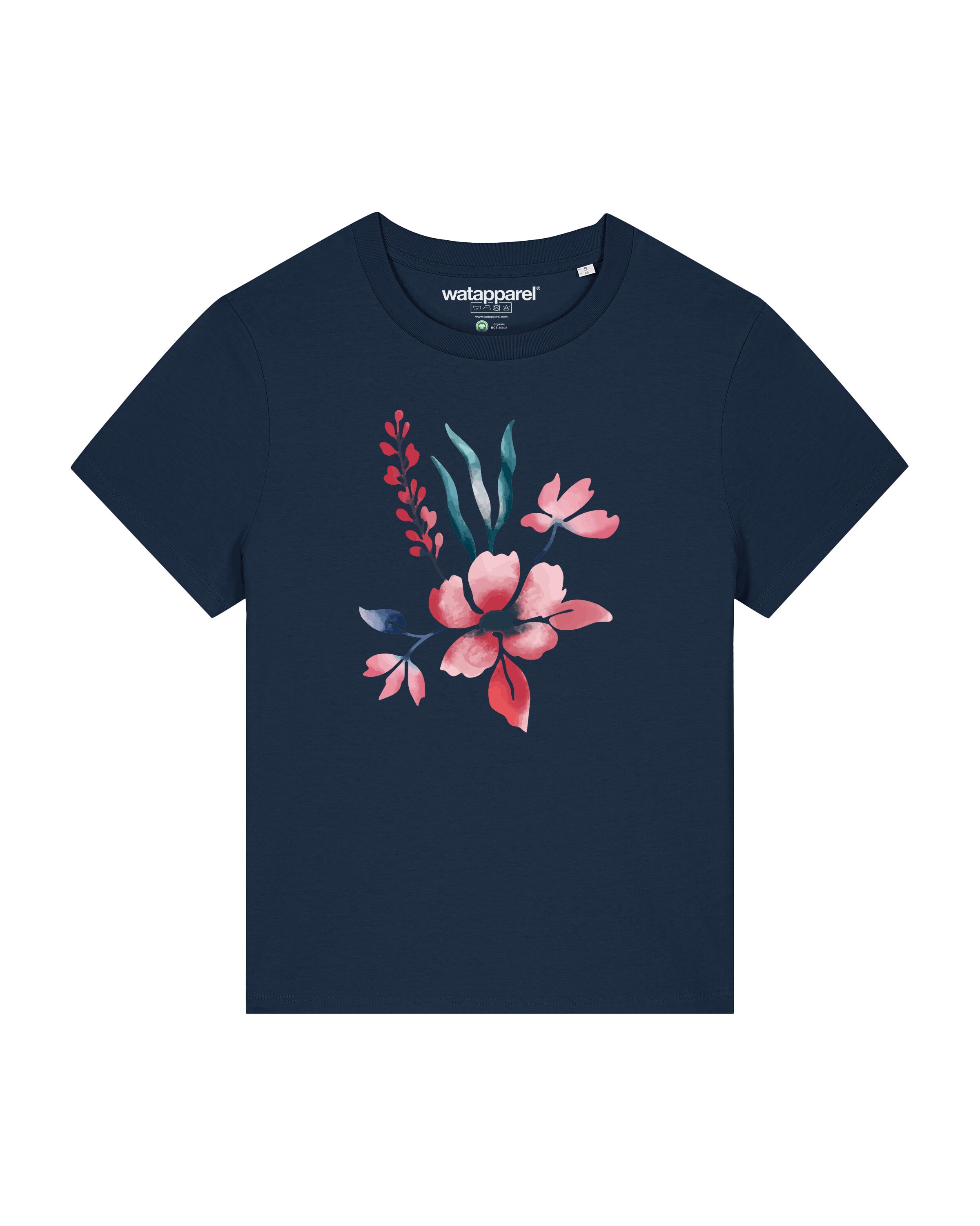 Watapparel Shirt ' Blume in Wasserfarbe 01 ' in Blauw: voorkant