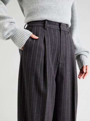 OBJECT Loose fit Pleat-Front Pants 'ROBIN' in Grey