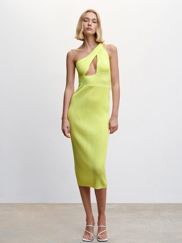 MANGO Knitted dress 'Twister' in Yellow