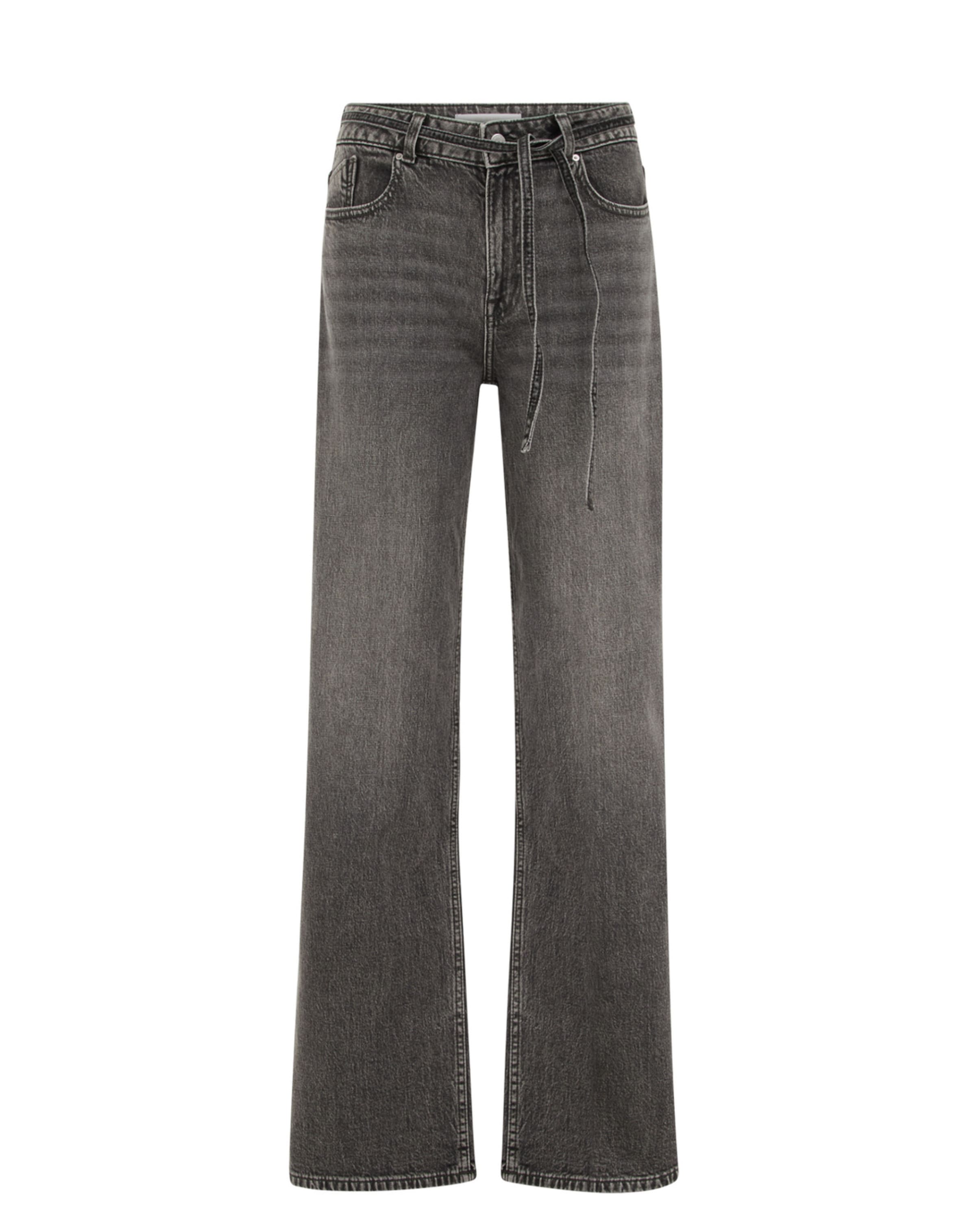 WE Fashion Широкий Джинсы в Серый: спереди