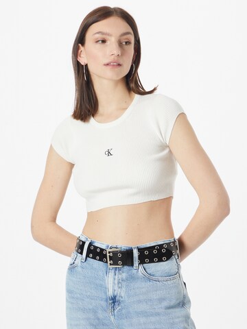 Calvin Klein Jeans Kampsun, värv valge: eest vaates