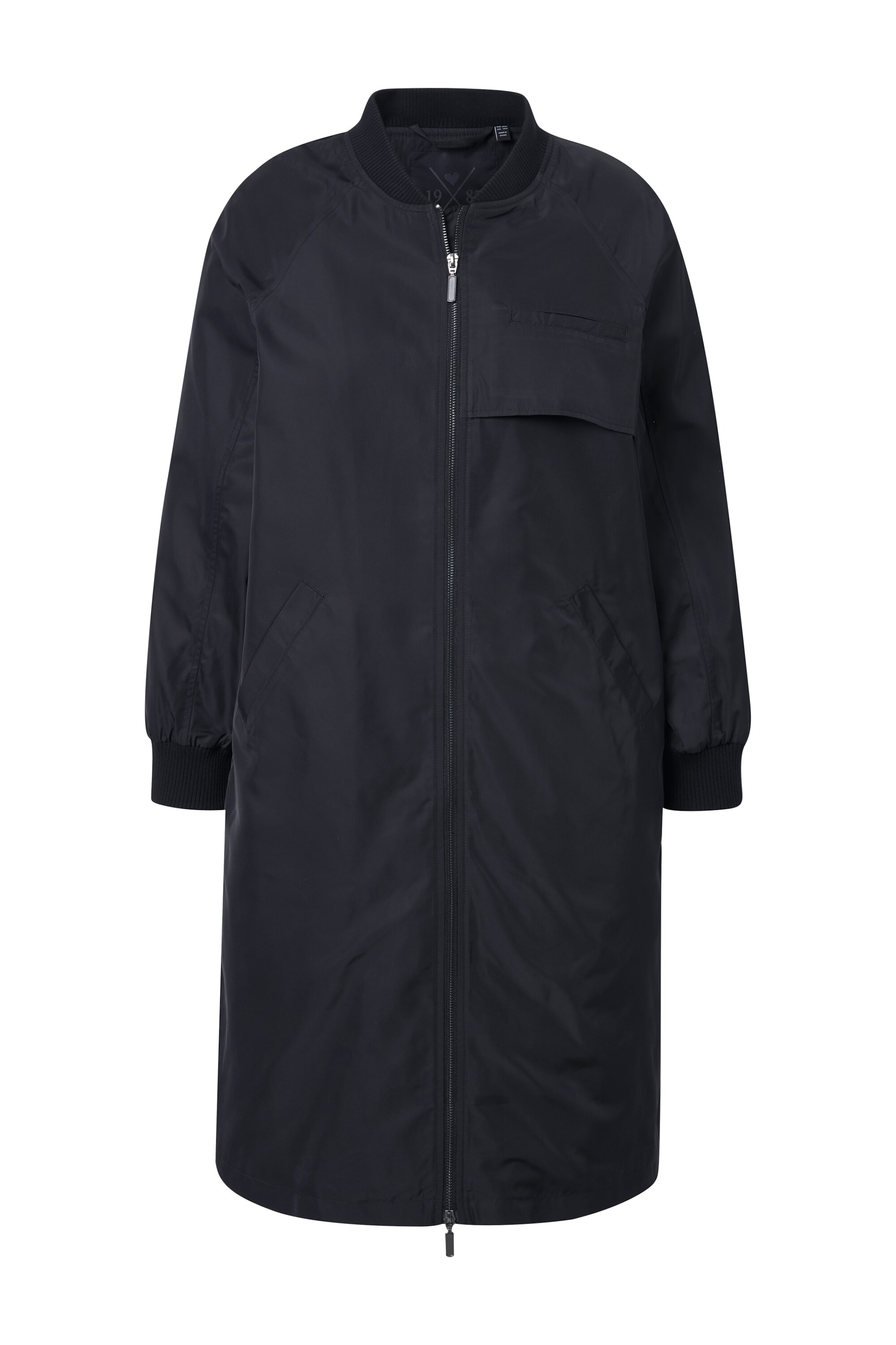 Ulla Popken - Sobretudo meia-estação em preto: frente