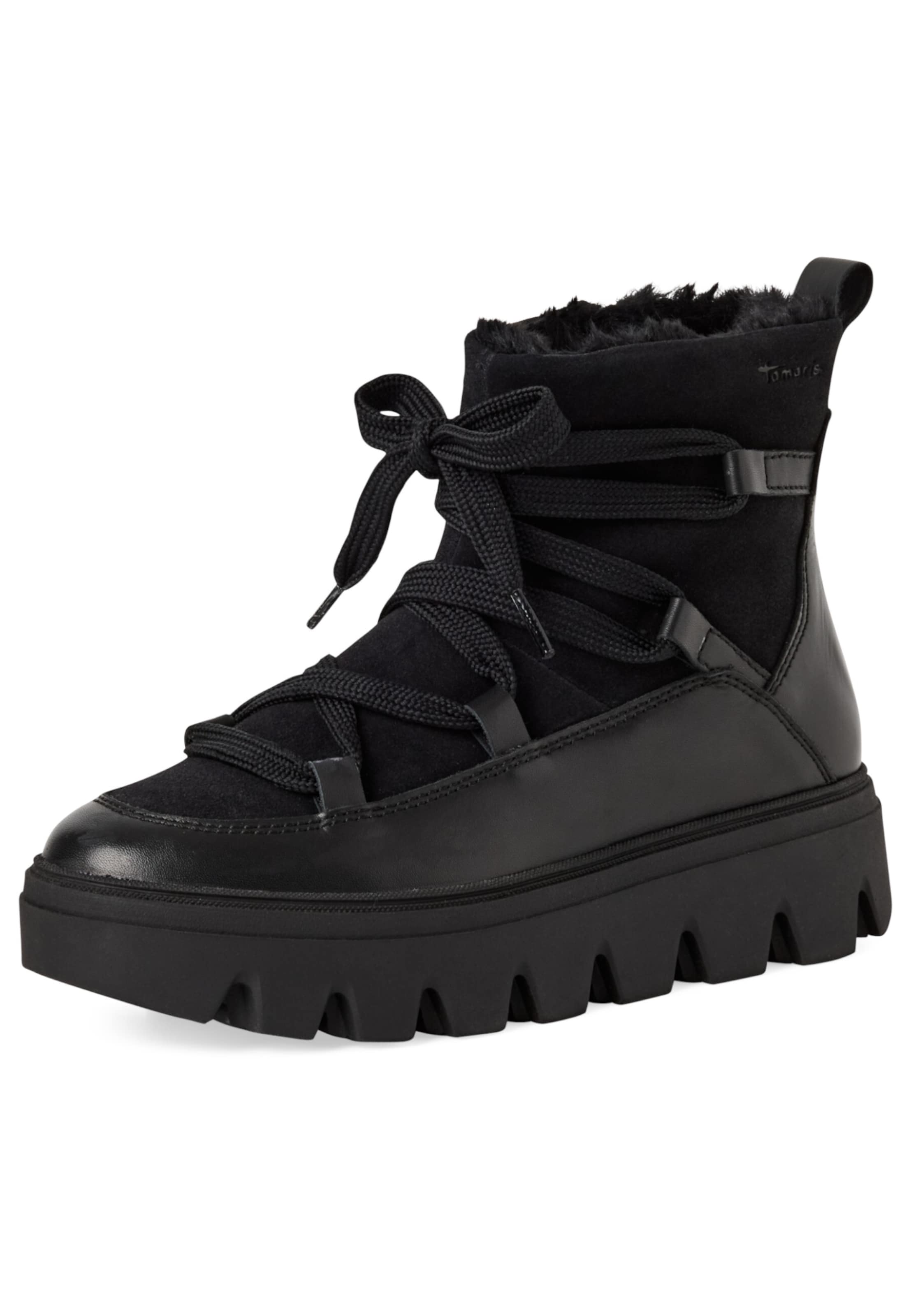 Tamaris Schnürstiefelette in Schwarz: Vorderseite