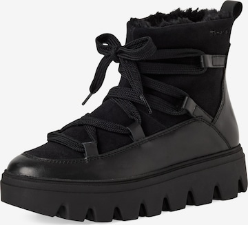 Tamaris Schnürstiefelette in Schwarz: Vorderseite